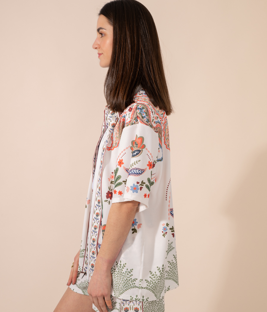 Kiwi Saint Tropez Chemise Femme Bandana Manches Courtes