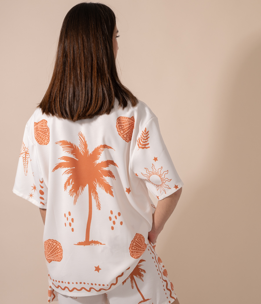 Kiwi Saint Tropez Chemise Femme Coquillage Manches Courtes