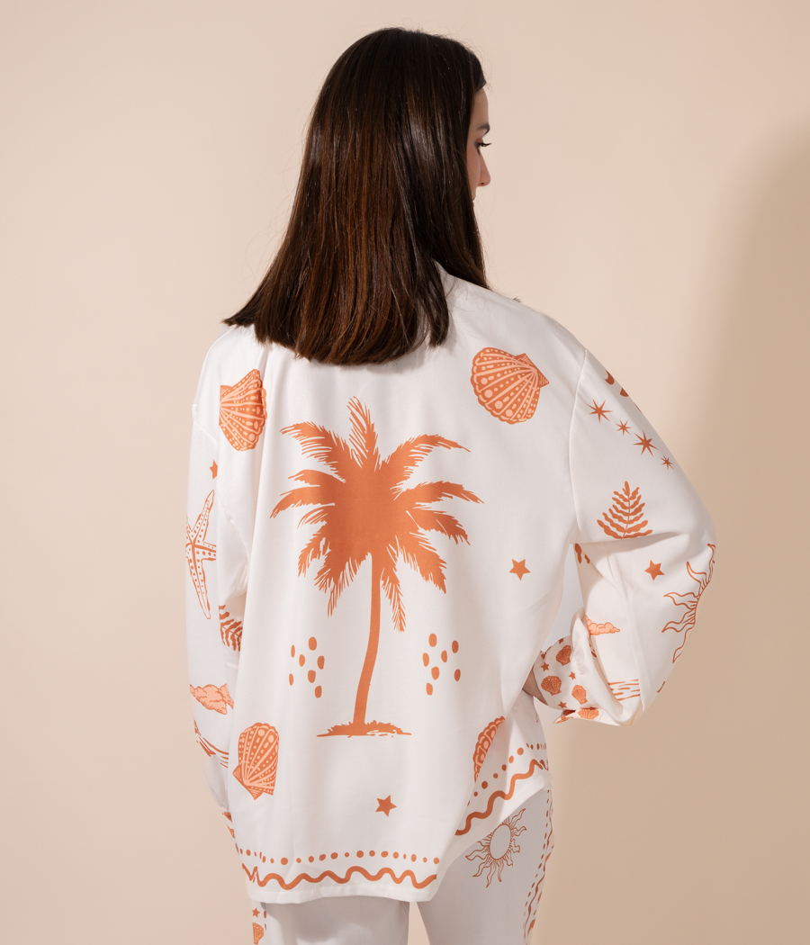 Kiwi Saint Tropez Chemise Femme Coquillage Manches Longues