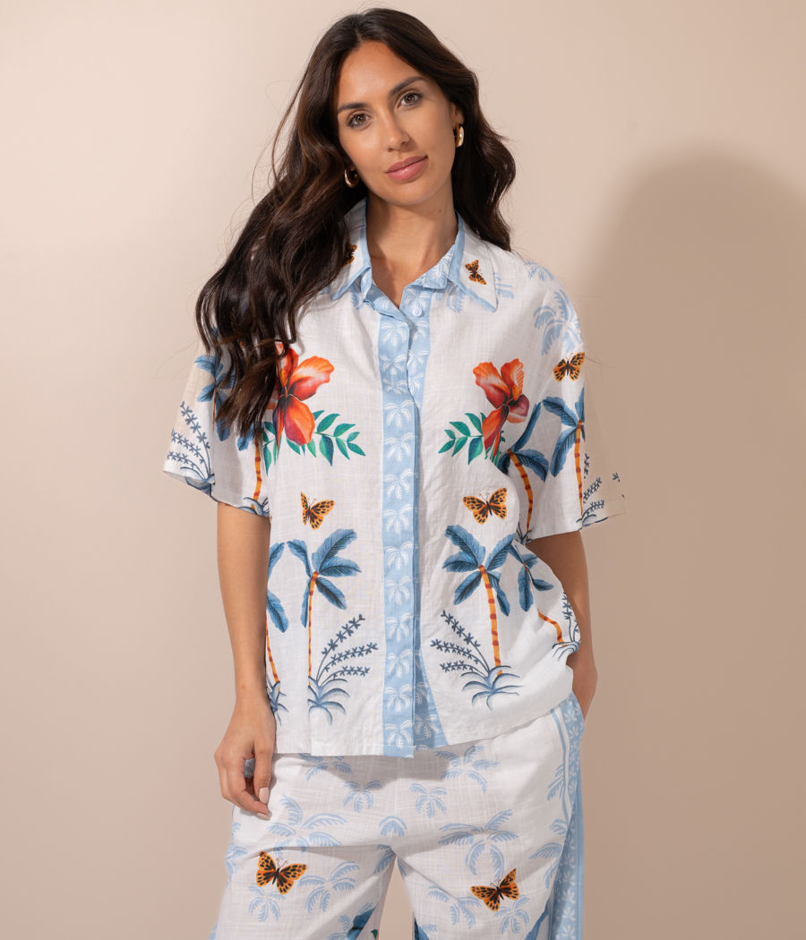 kiwi saint tropez Chemise femme manches courtes Jungle