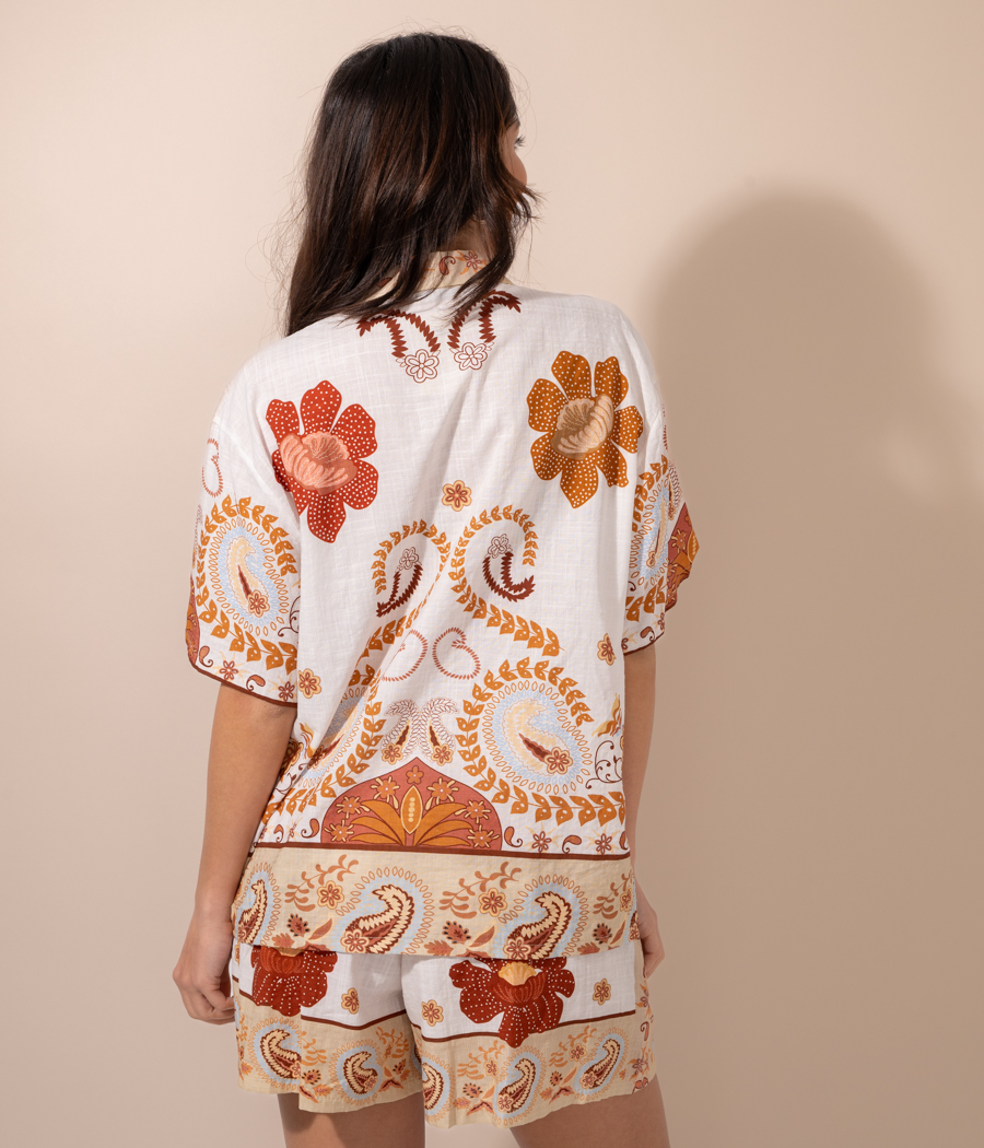 Kiwi Saint Tropez Chemise Femme Manches Courtes Spring
