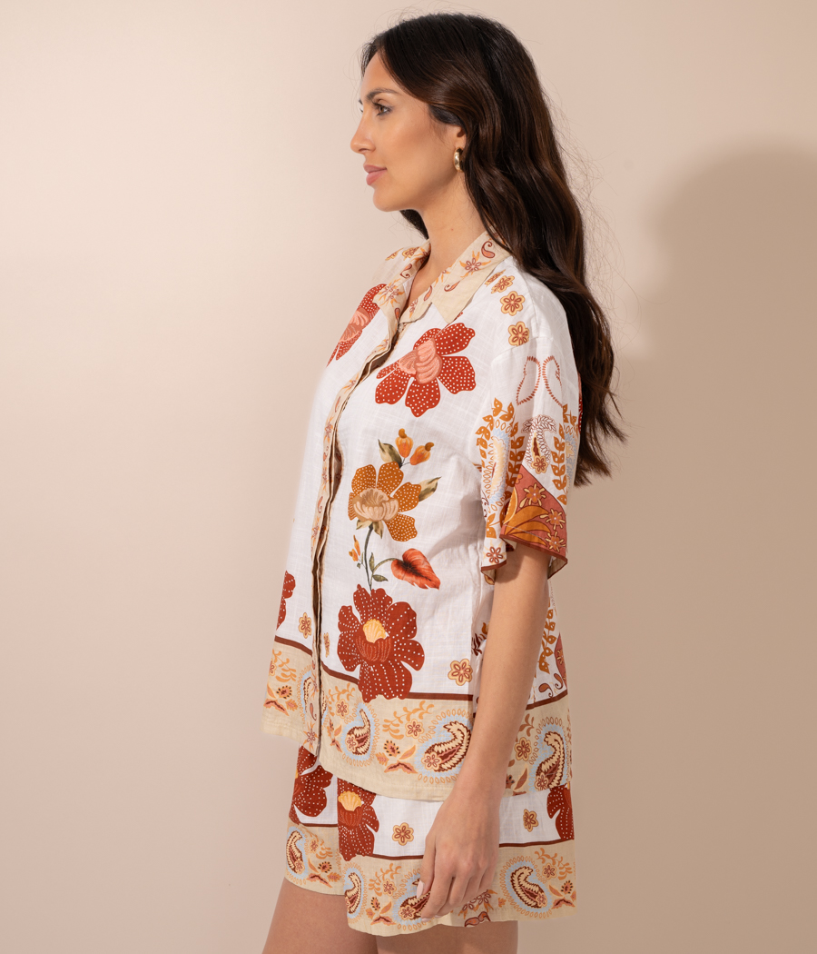 Kiwi Saint Tropez Chemise Femme Manches Courtes Spring