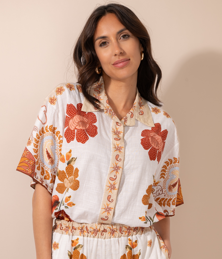 Kiwi Saint Tropez Chemise Femme Manches Courtes Spring