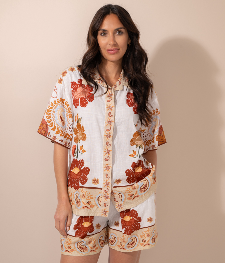 kiwi saint tropez Chemise femme manches courtes Spring