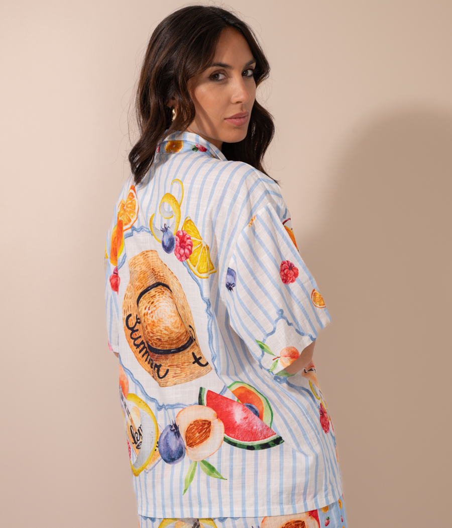 Kiwi Saint Tropez Chemise Femme Manches Courtes Summer