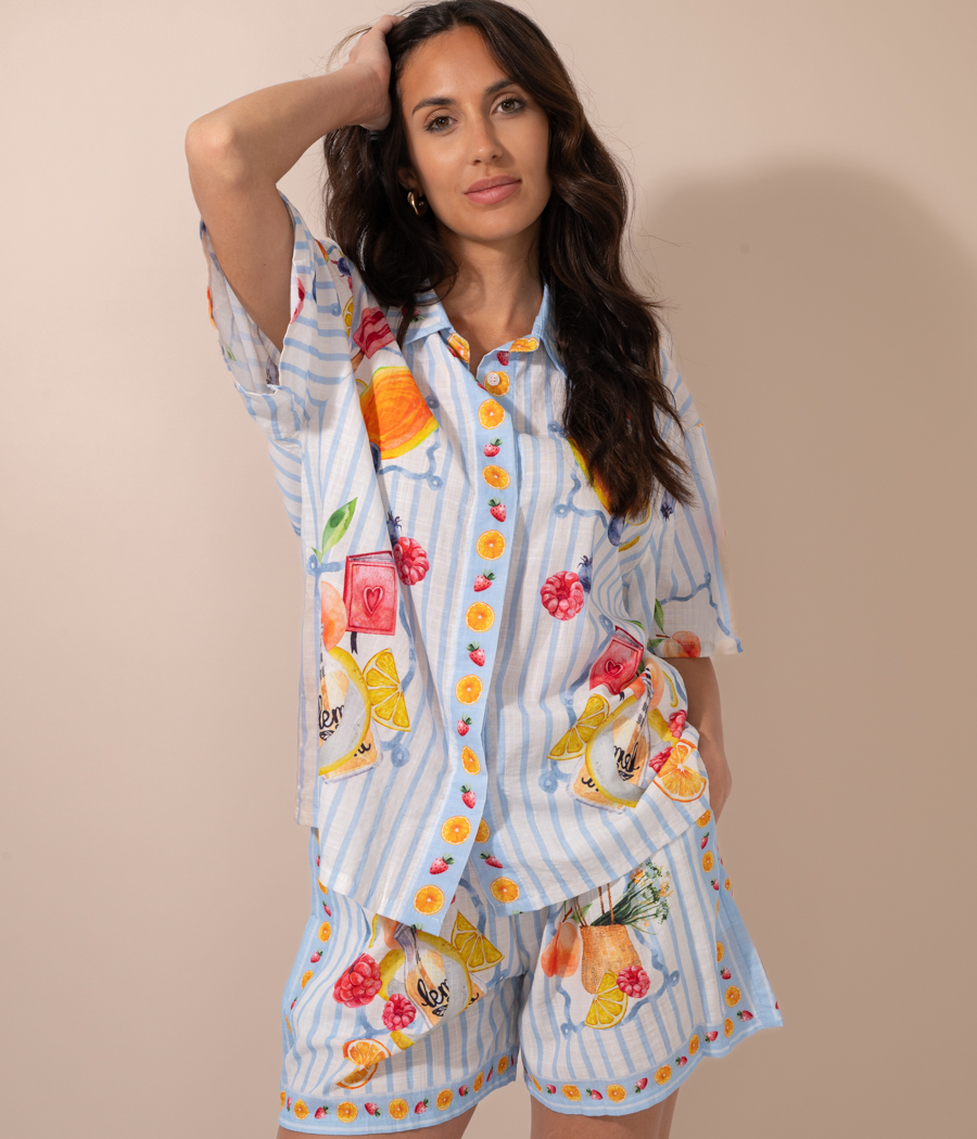 Kiwi Saint Tropez Chemise Femme Manches Courtes Summer