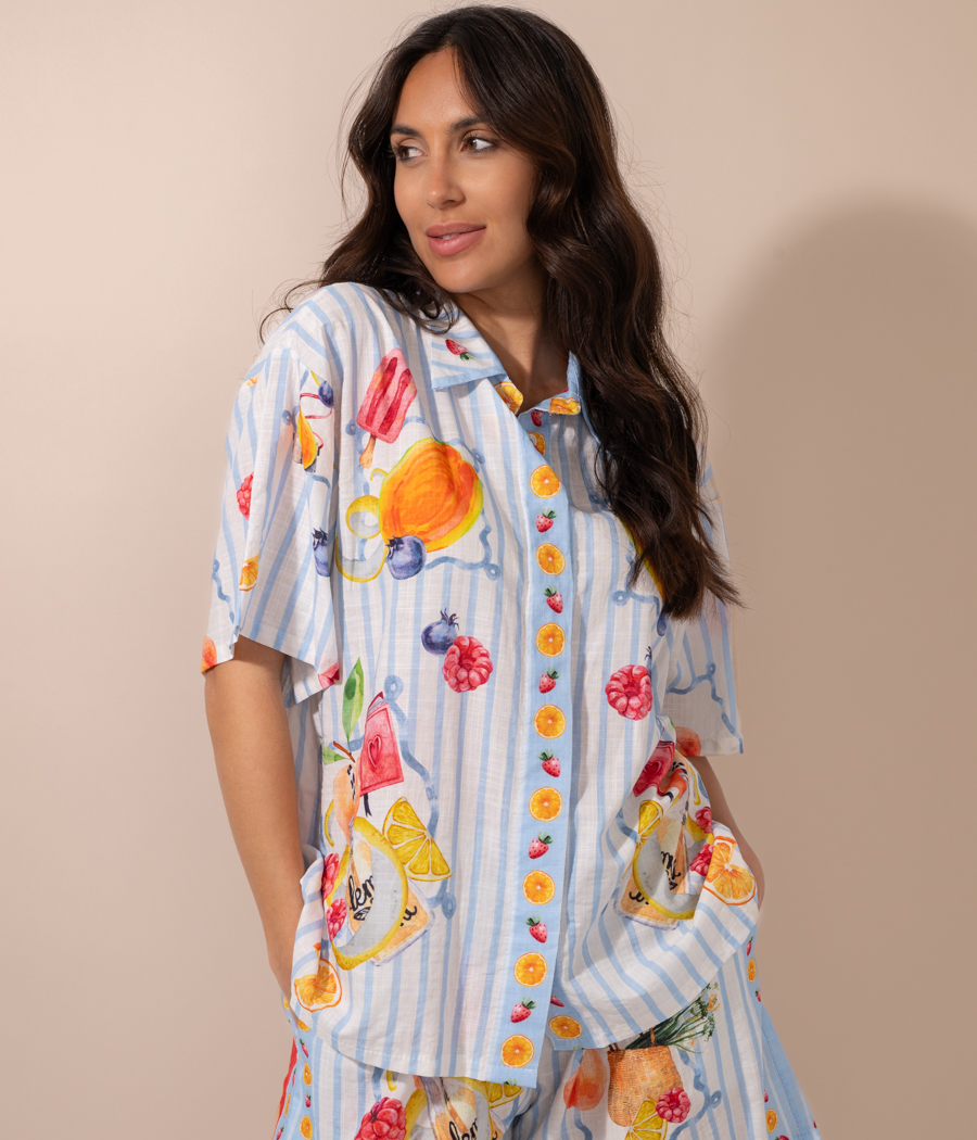 kiwi saint tropez Chemise femme manches courtes Summer