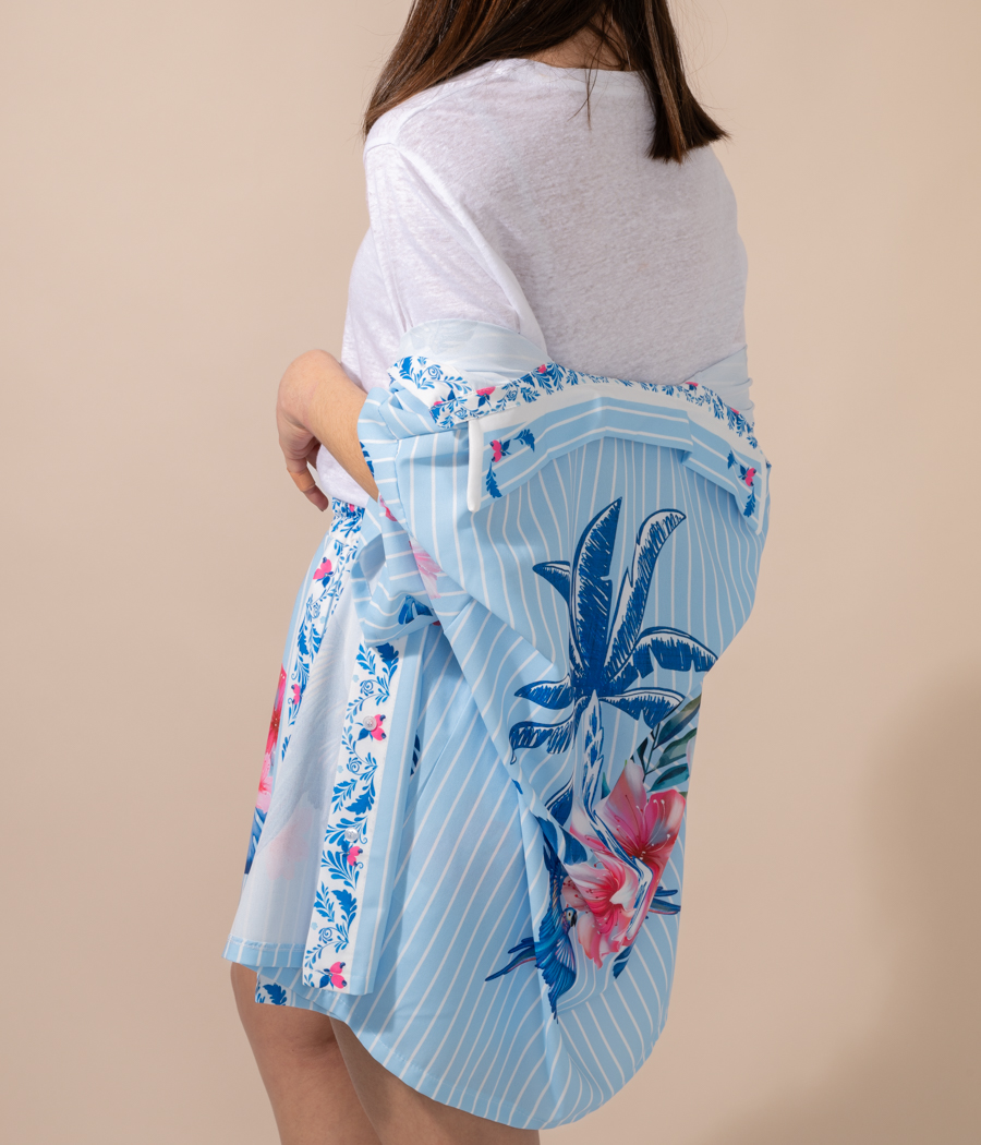 Kiwi Saint Tropez Chemise Femme Tropical Manches Courtes