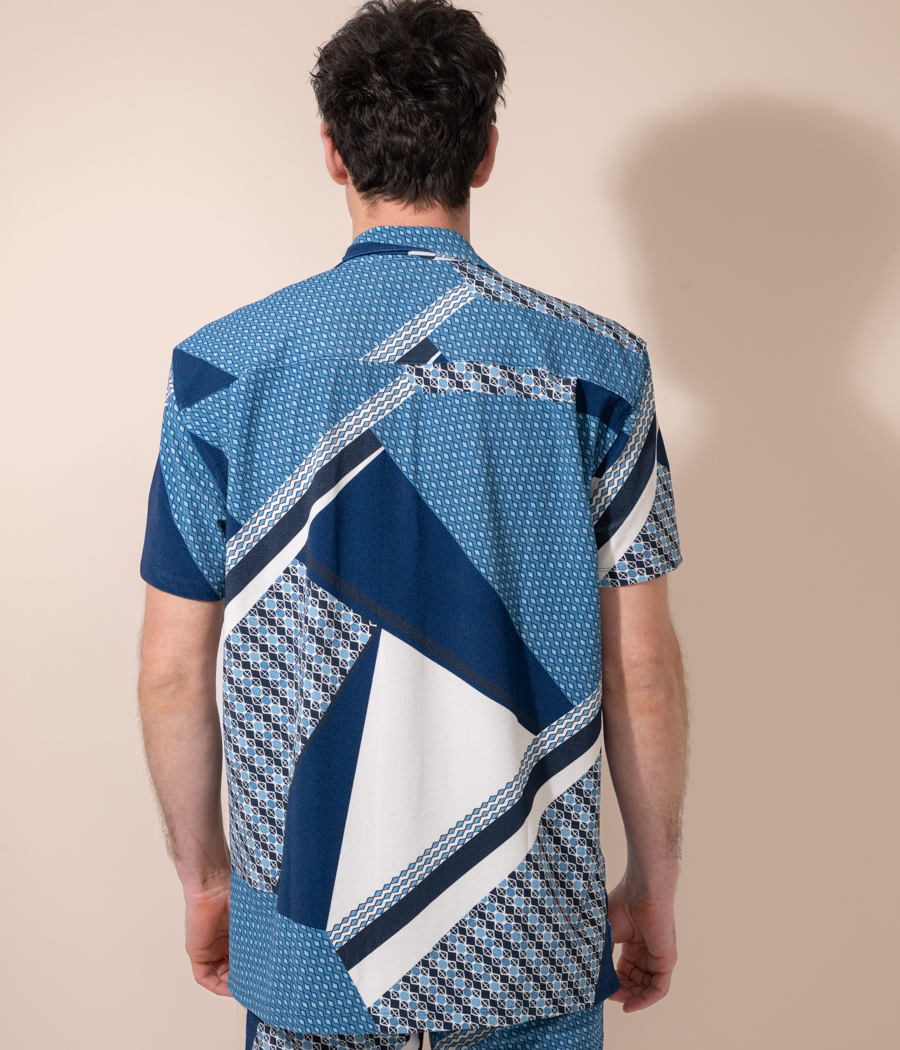 Kiwi Saint Tropez Chemisette Homme Bowling Patchwork