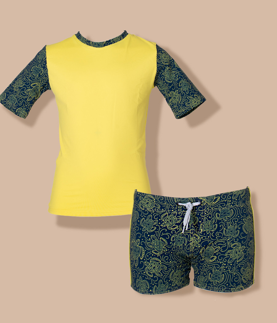 kiwi saint tropez Ensemble garçon T-shirt anti UV et shorty tortue (Exclu web)