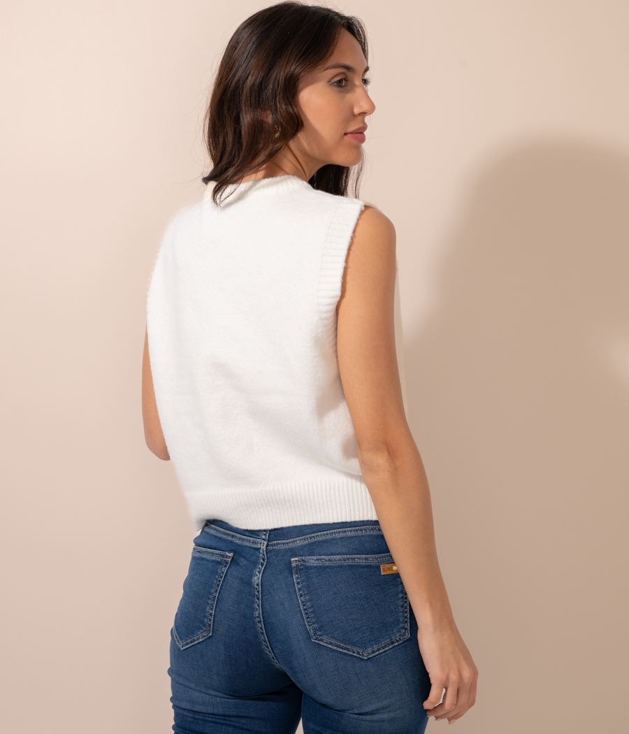 Kiwi Saint Tropez Gilet Femme Bouton Sans Manches Rose