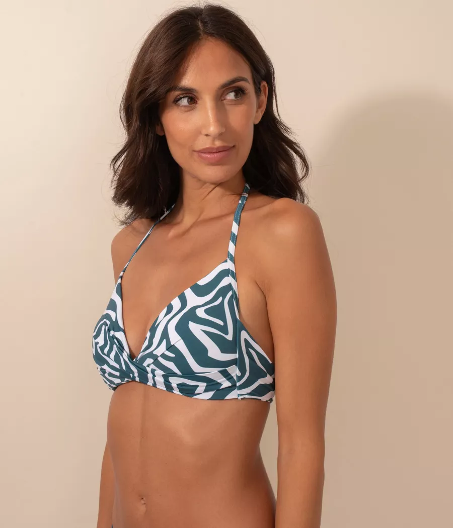 Kiwi Saint Tropez Haut Triangle Large Croisé Oahu Pétrole (Exclu Web)