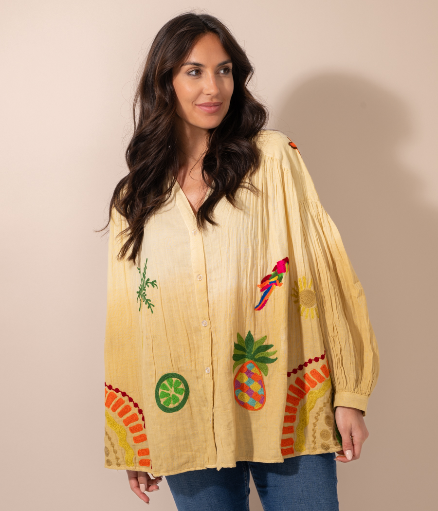 Kiwi Saint Tropez Blouse Femme Brodée Moment