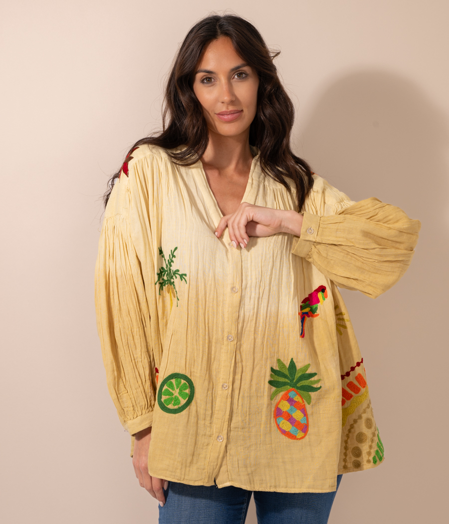 Kiwi Saint Tropez Blouse Femme Brodée Moment