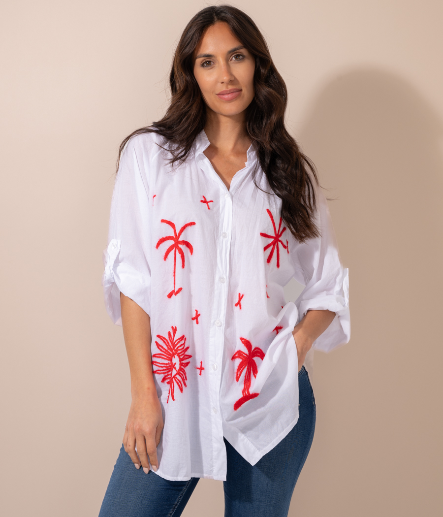 kiwi saint tropez Chemise femme Bollywood brodée