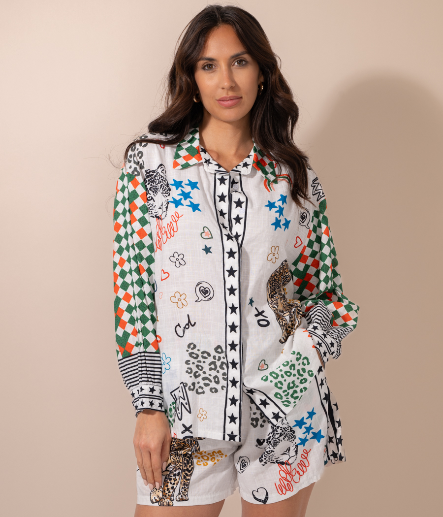 Kiwi Saint Tropez Chemise Femme Leopard