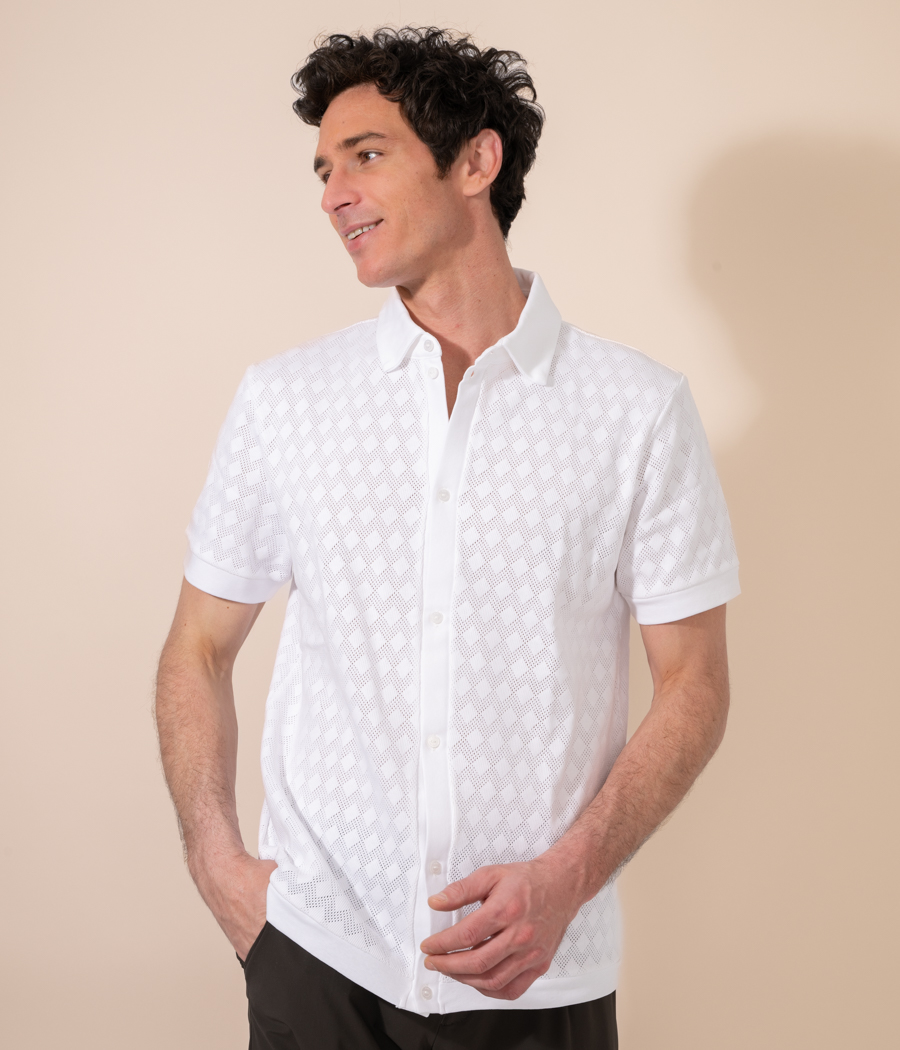 kiwi saint tropez Chemisette homme ajourée Ohio