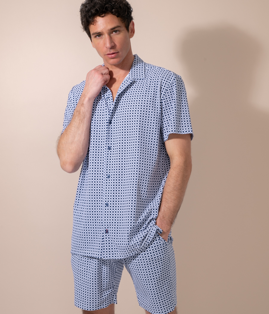 kiwi saint tropez Chemisette homme bowling Sixties