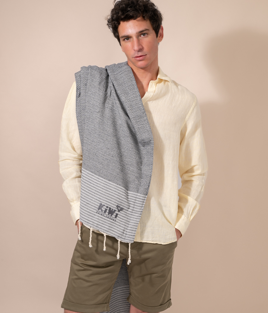 kiwi saint tropez Fouta serviette marin rayée