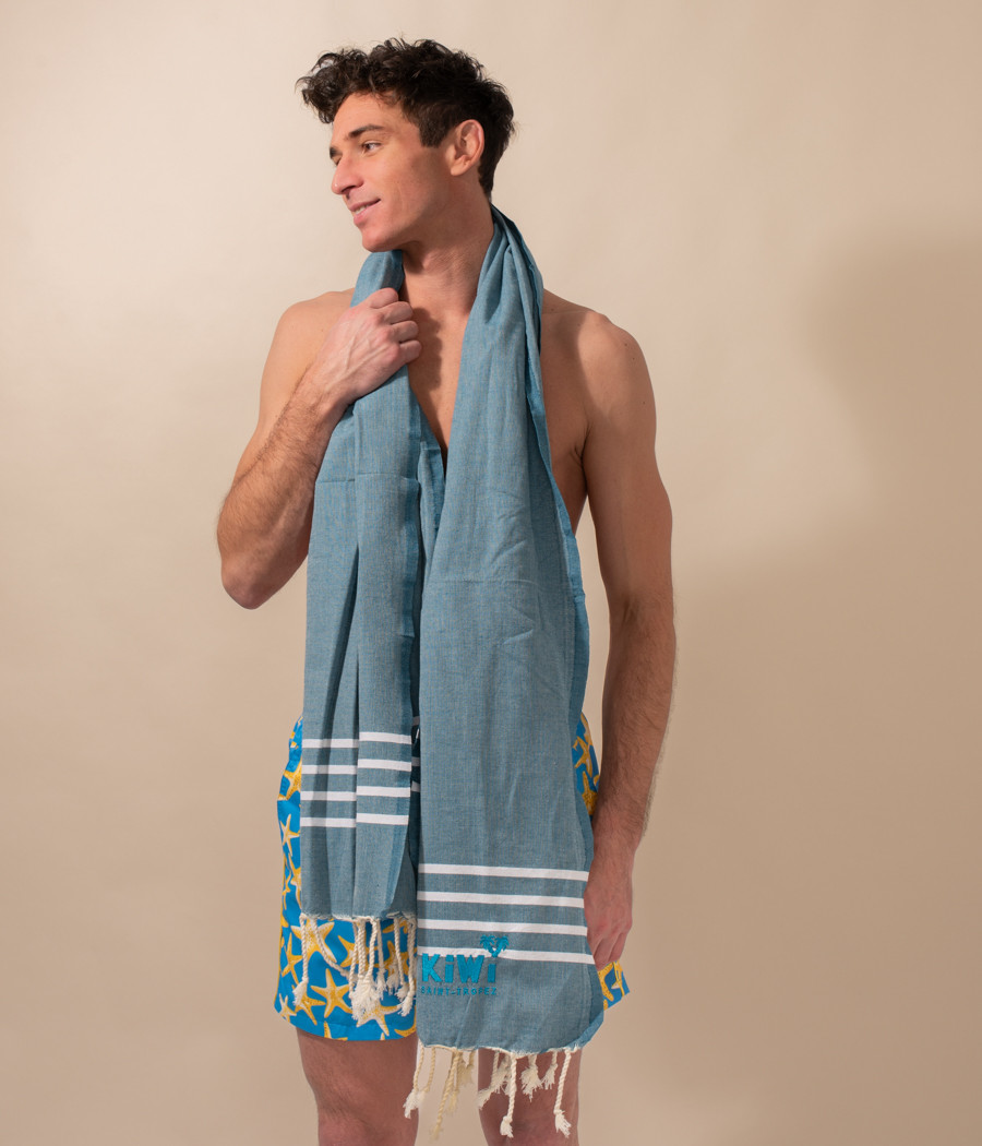 kiwi saint tropez Fouta simple rayée