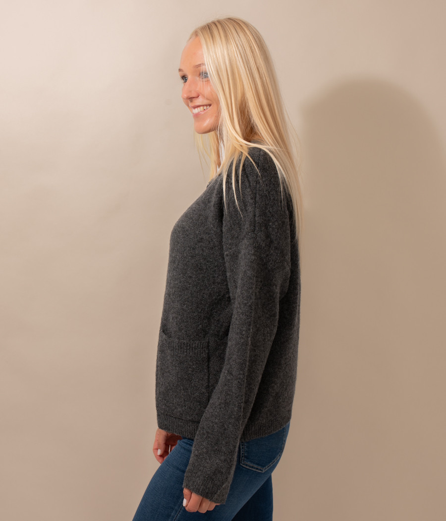 Kiwi Saint Tropez Gilet Femme Bouton Col Rond Rose