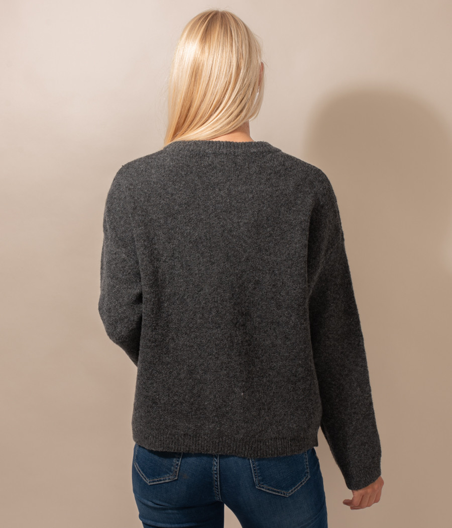 Kiwi Saint Tropez Gilet Femme Bouton Col Rond Rose