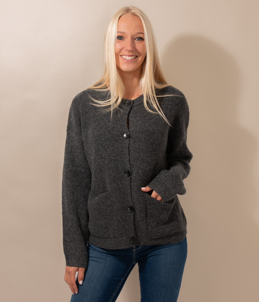 kiwi saint tropez Gilet femme bouton col rond Rose