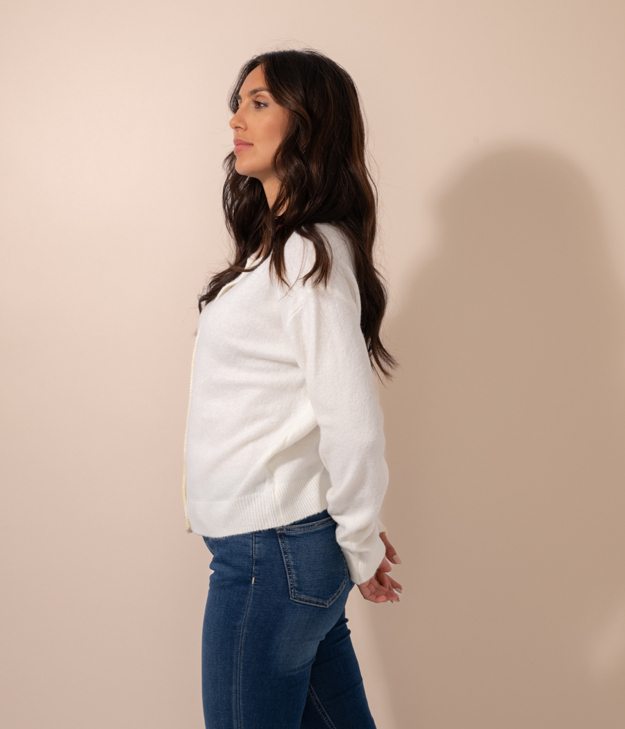 Kiwi Saint Tropez Gilet Femme Bouton Rose