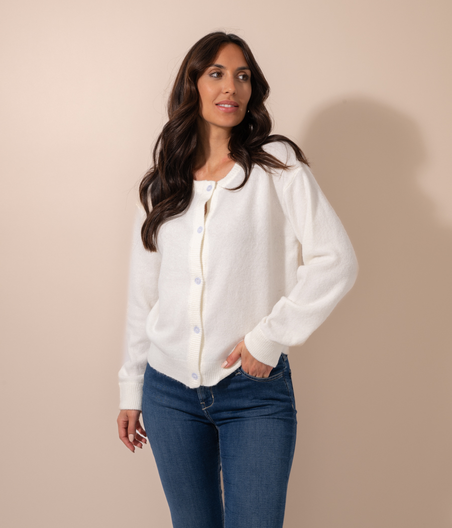 kiwi saint tropez Gilet femme bouton Rose