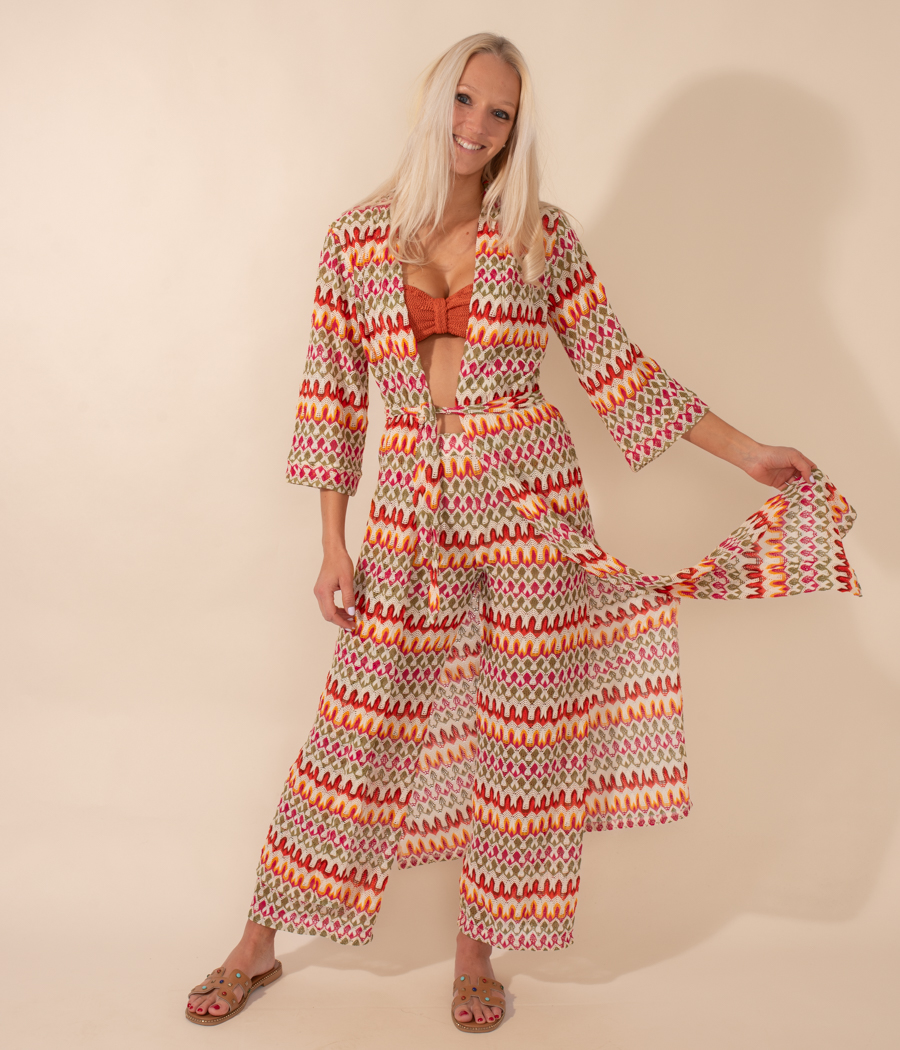Kiwi Saint Tropez Kimono Femme Crochet Hippie