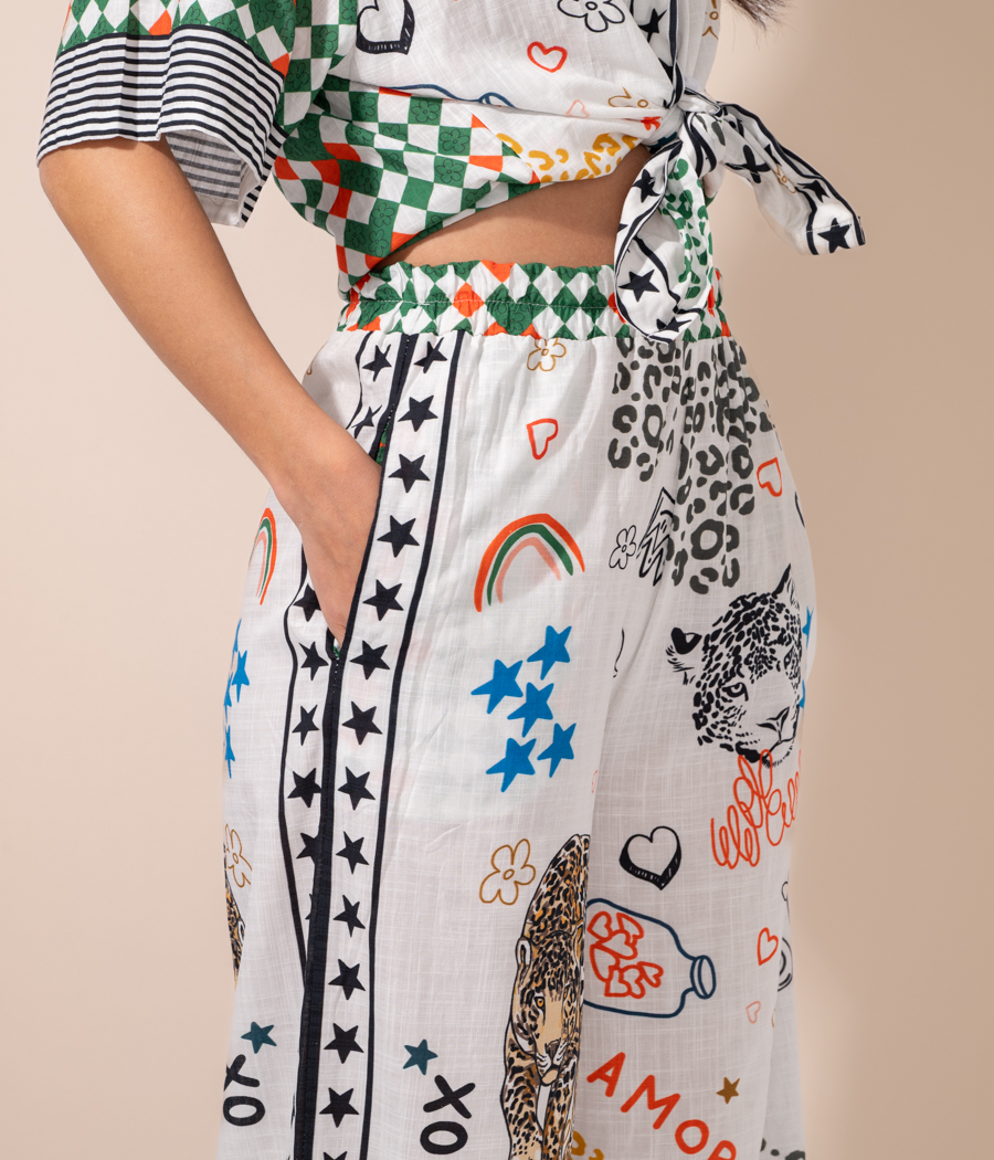 Kiwi Saint Tropez Pantalon Femme Léopard