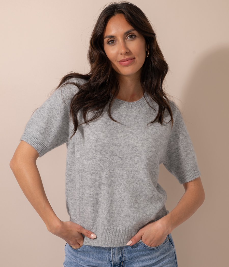 Kiwi Saint Tropez Pull Femme Manches Courtes Rose