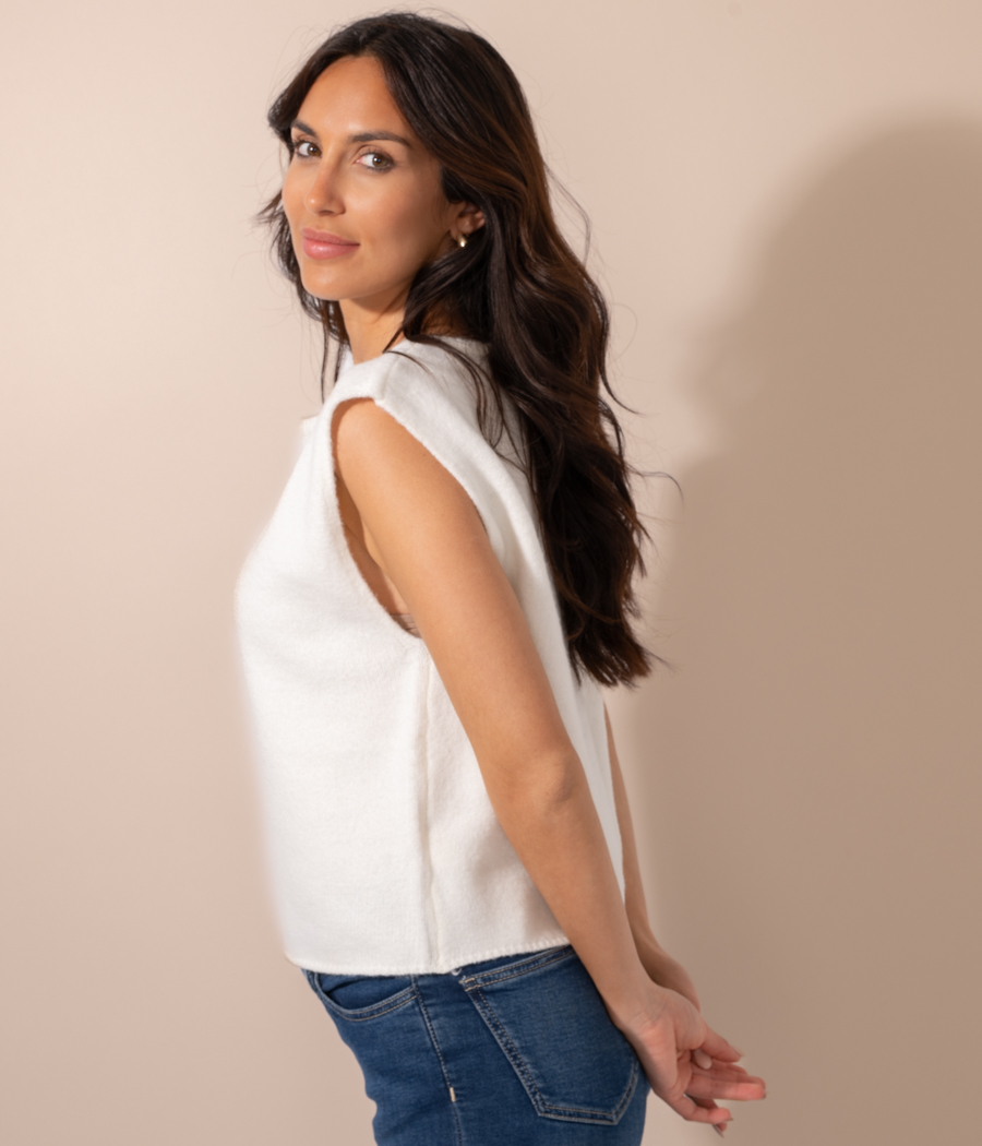 kiwi saint tropez Pull femme sans manches Rose