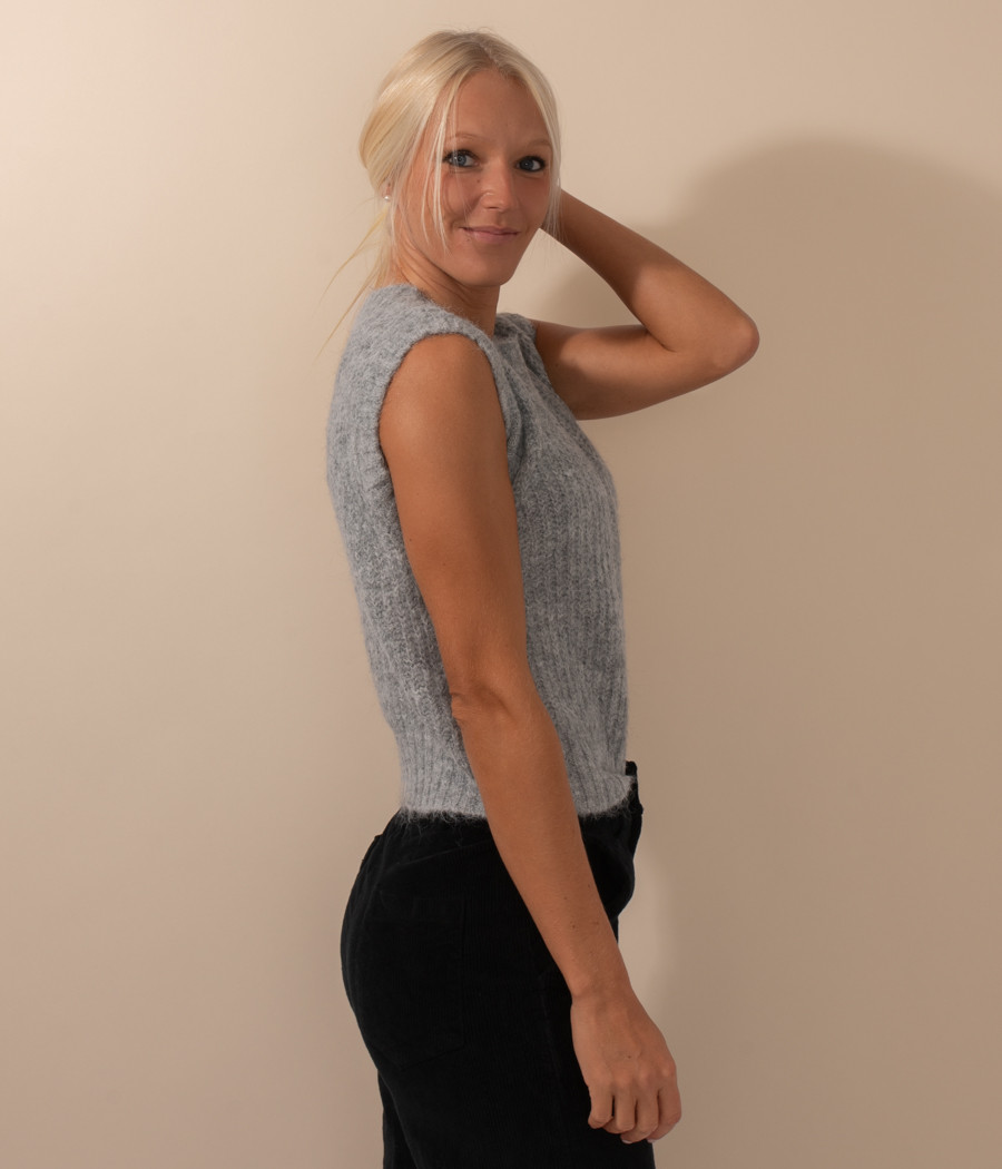 Kiwi Saint Tropez Pull Femme Sans Manches Uni Rose