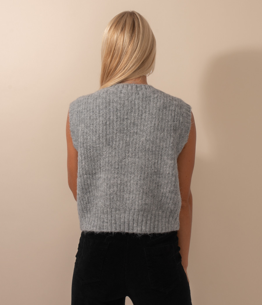 Kiwi Saint Tropez Pull Femme Sans Manches Uni Rose