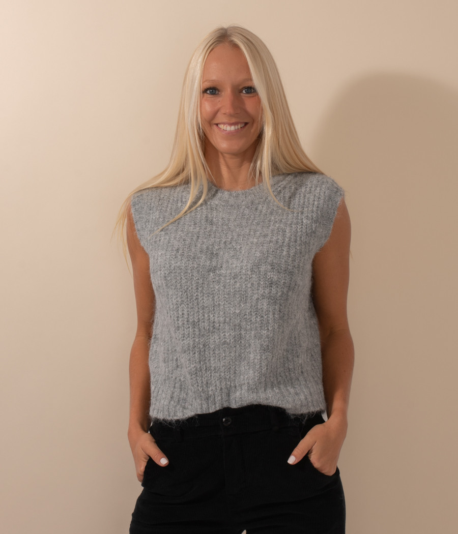 kiwi saint tropez Pull femme sans manches uni Rose