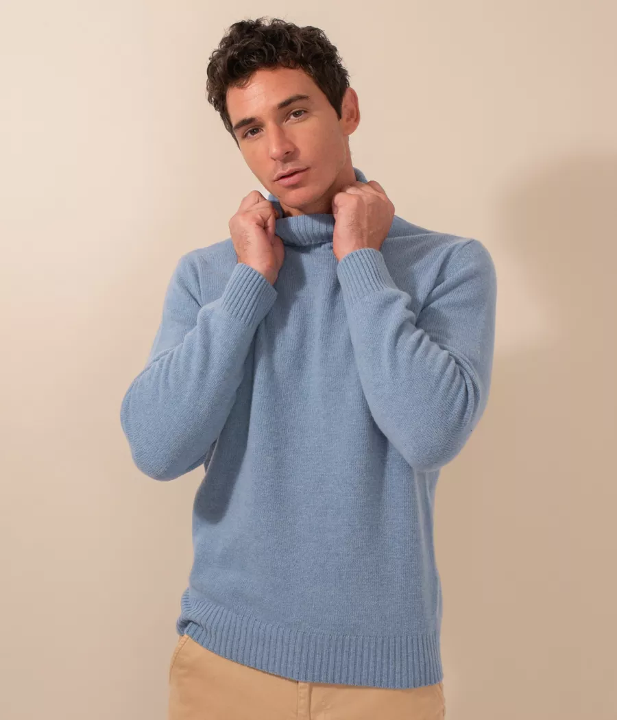 kiwi saint tropez Pull homme col roule épais