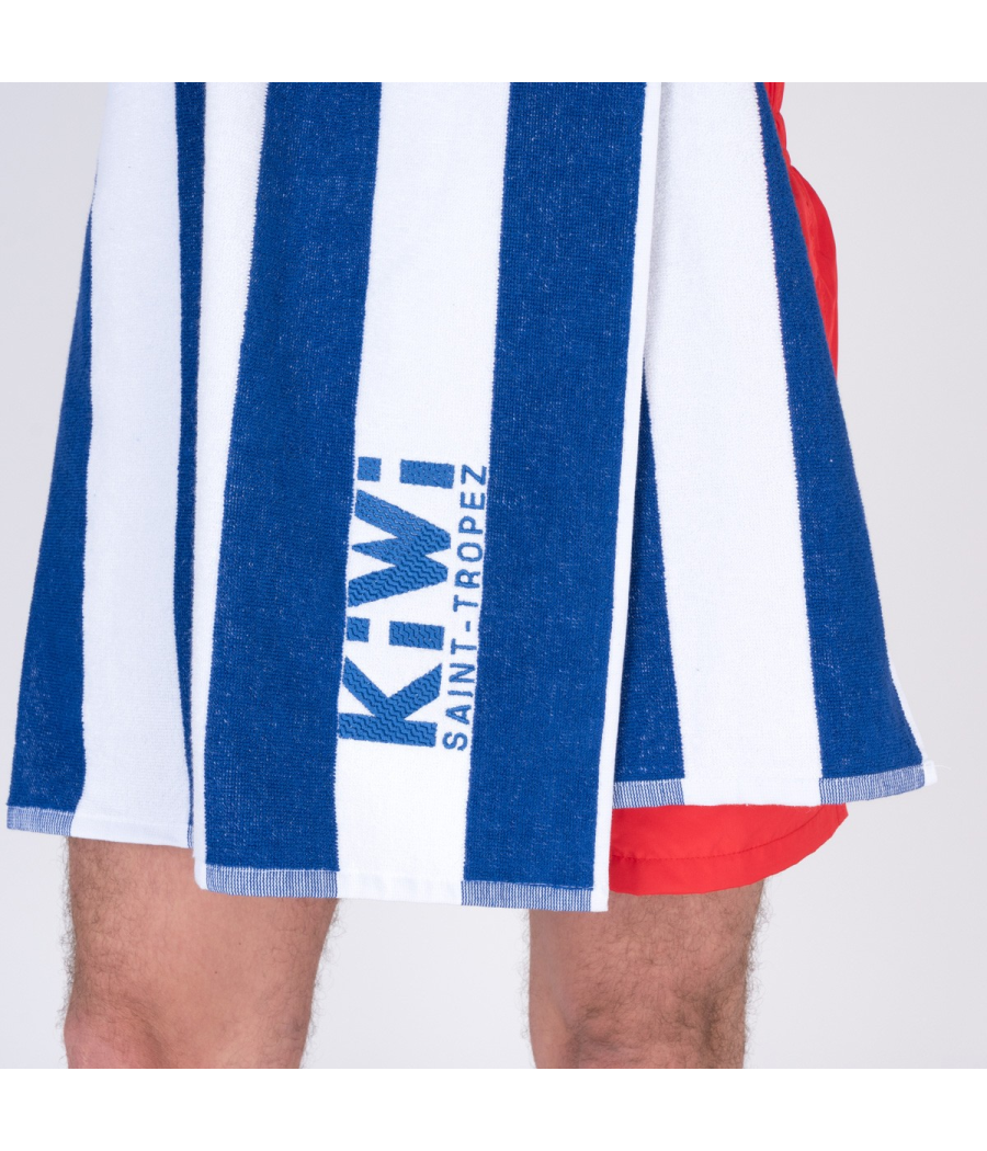 Kiwi Saint Tropez Serviette De Plage Rayée Bleu