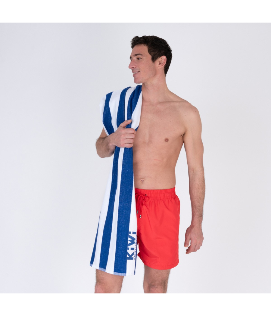 kiwi saint tropez Serviette de plage rayée bleu