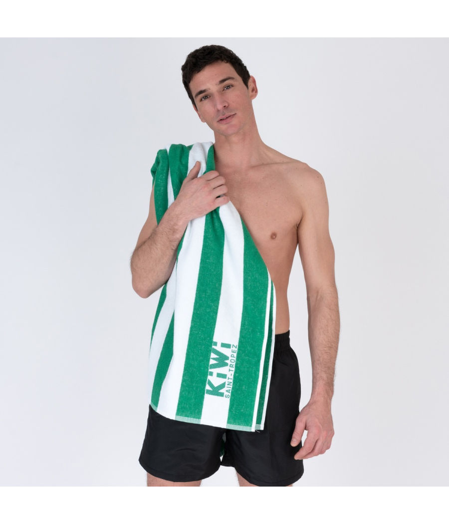 Kiwi Saint Tropez Serviette De Plage Rayée Vert