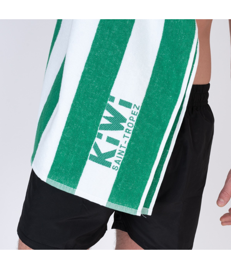 kiwi saint tropez Serviette de plage rayée vert