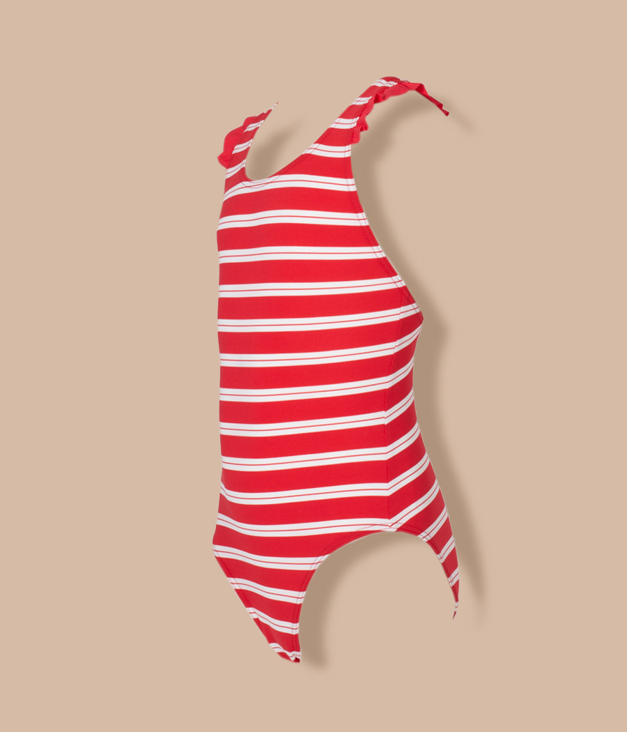 Kiwi Saint Tropez Maillot 1 Pièce Fille Froufrou Riviera Rouge (Exclu Web)