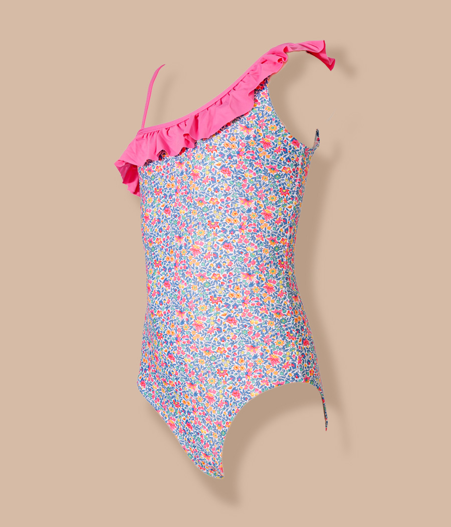 Kiwi Saint Tropez Maillot 1 Pièce Fille Volant Liberty