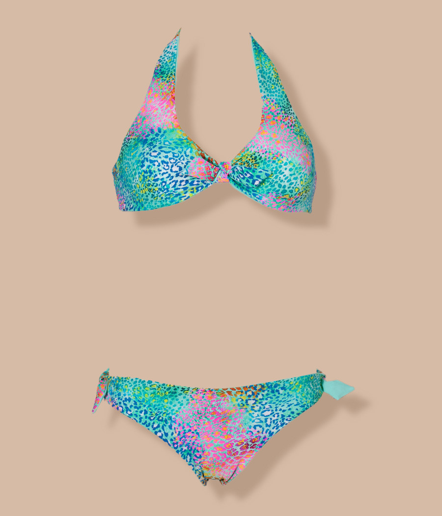 Kiwi Saint Tropez Maillot 2 Pièces Fille Triangle Cheetah