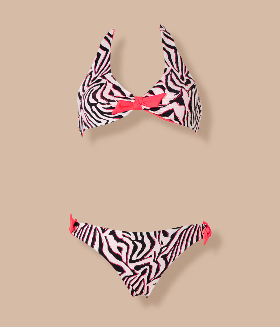Kiwi Saint Tropez Maillot 2 Pièces Fille Triangle Zebra