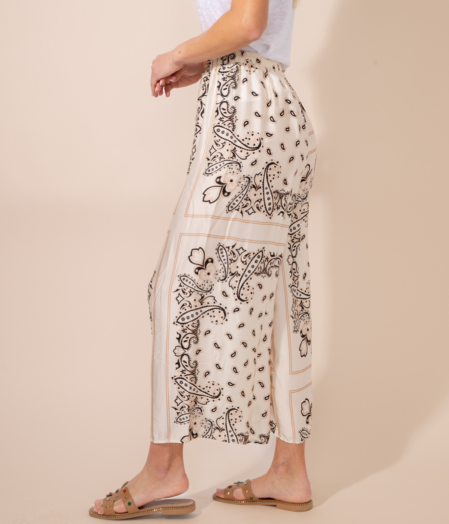 Kiwi Saint Tropez Pantalon Femme Satin Imprimé Bandana