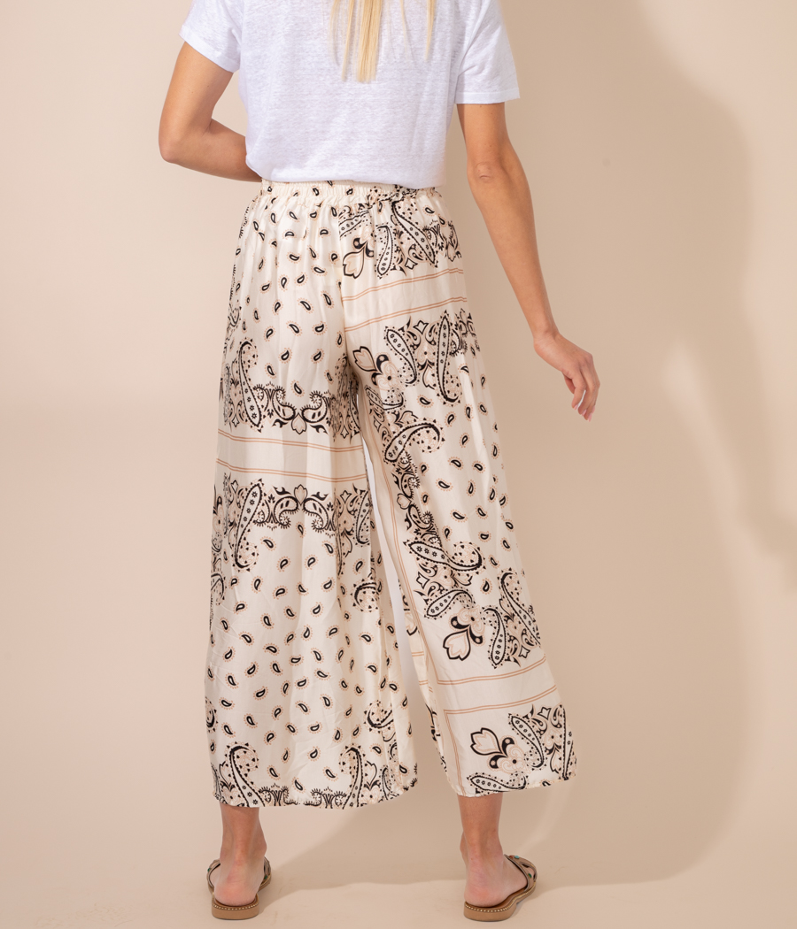 Kiwi Saint Tropez Pantalon Femme Satin Imprimé Bandana