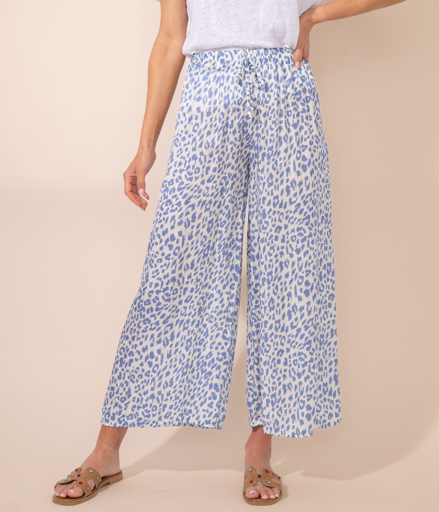 kiwi saint tropez Pantalon femme satin imprimé guépard