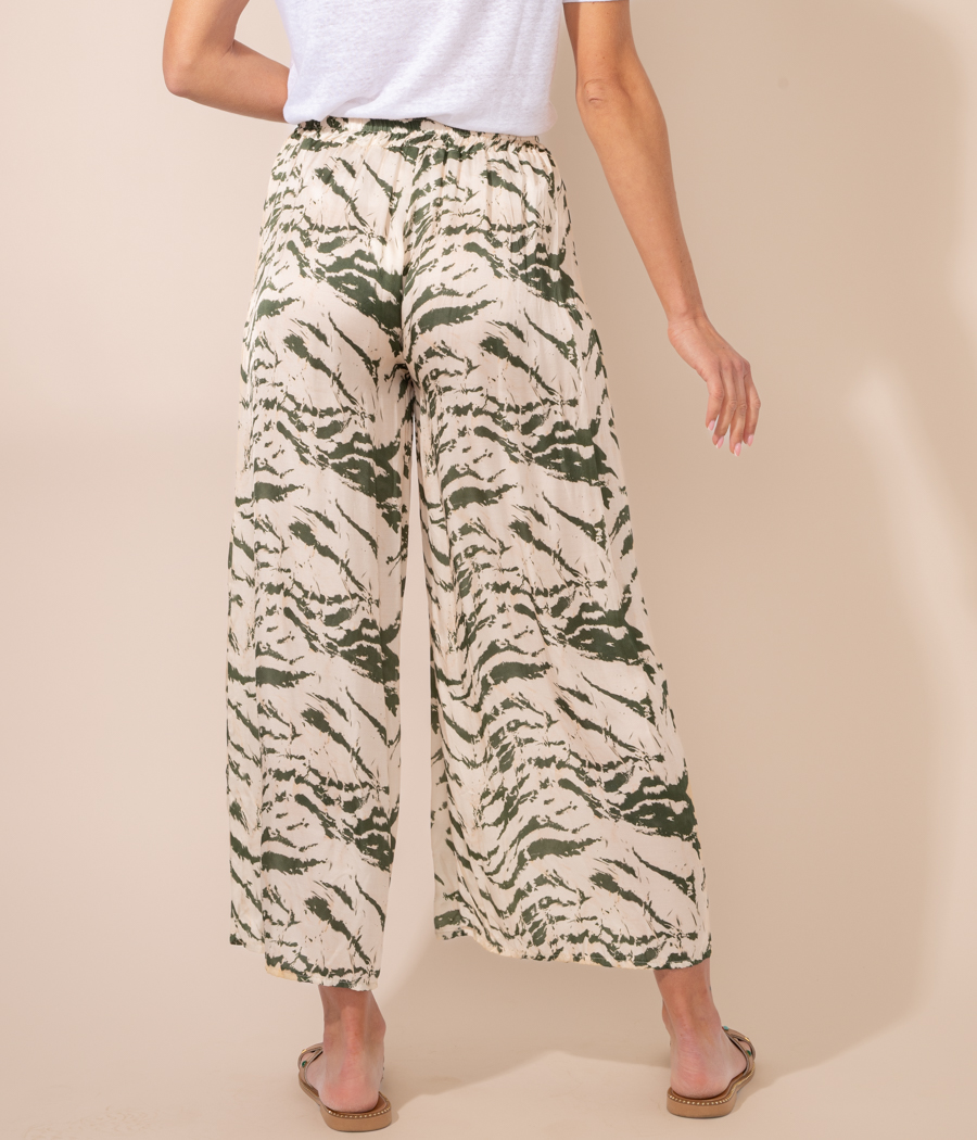 Kiwi Saint Tropez Pantalon Femme Satin Imprimé Zèbre