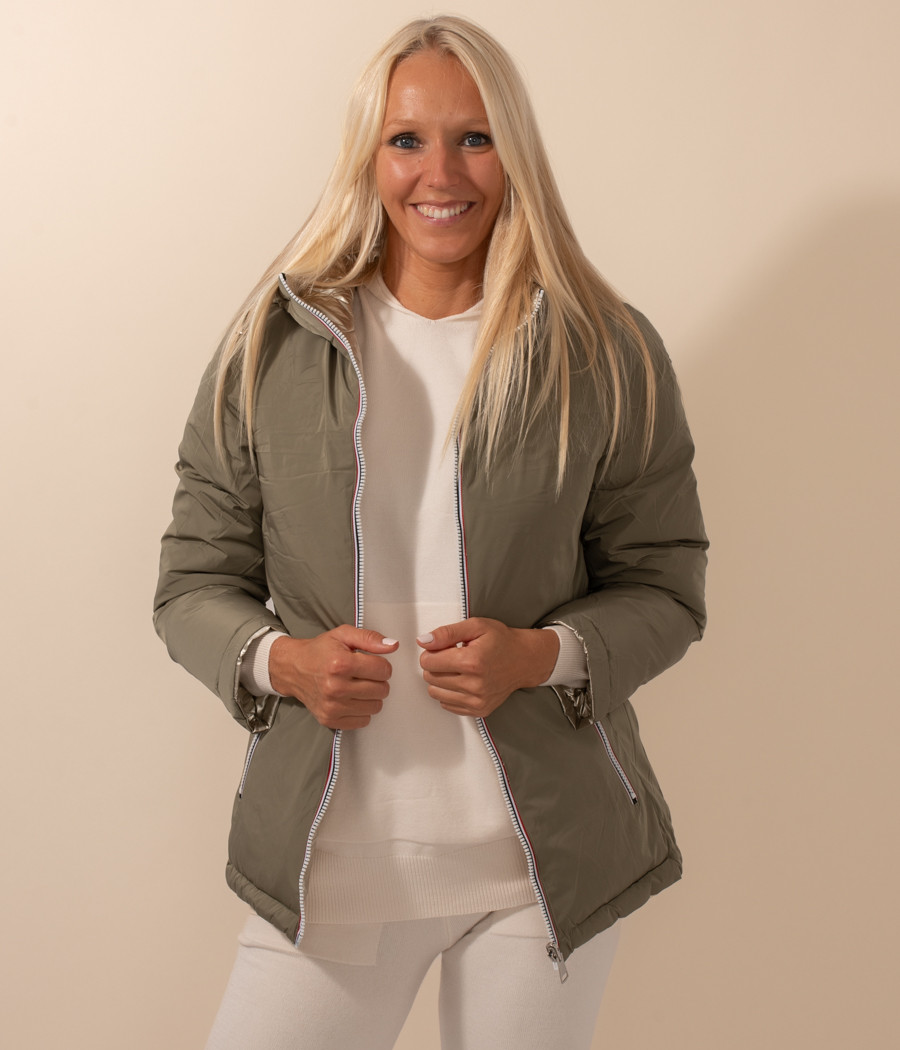 kiwi saint tropez Parka femme courte métallisée Melodie